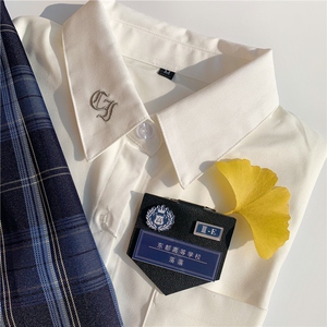 定制皮质名札jk胸牌日系校供感西装衬衫装配饰dk学生校牌名字胸针