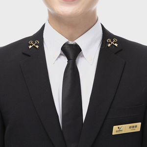 金钥匙徽章酒店五星服务胸徽物业领徽标优秀员工销售胸针服务明星