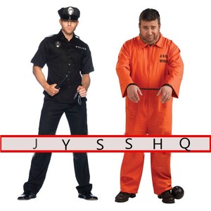 万圣节舞会演出服 cos囚犯服警察服儿童成人美国监狱囚服表演服装