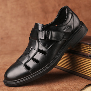 皮凉鞋男真皮包头夏季洞洞鞋头层牛皮软底透气男士商务休闲凉皮鞋