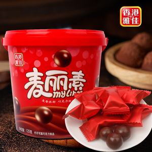 香港雅佳麦丽素巧克力桶装网红零食小吃休闲年货食品（代可可脂）