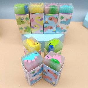 一正小恐龙橡皮擦创意卡通可爱趣味夹心可切片涂改擦少碎屑小学生