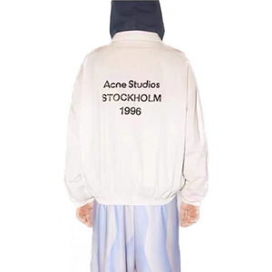 Acne Studios秋冬新款水洗做旧背面字母1996拉链夹克外套男女同款