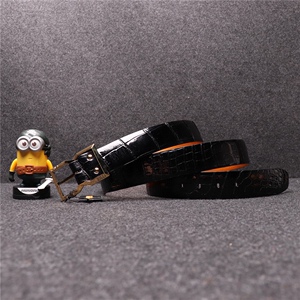 zilli泽力男士针扣高光鳄鱼皮皮带整条鳄鱼皮裁切无拼接男款腰带