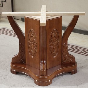 圆桌子桌脚桌腿台脚实木支架加厚家用酒店圆桌餐桌支架脚架