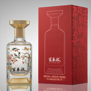家春秋白酒礼盒装浓香型高度纯粮食小酒送礼舍得酒水单瓶整箱52度