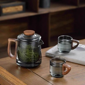 合欢一壶四杯泡茶壶家用玻璃耐高温沏煮花茶器茶水壶茶具茶盘套装