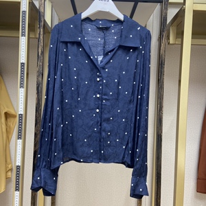 轻奢芮玛jumel女装吸睛绒煅衬衫l胸围98cm