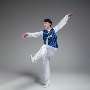 朝鲜舞族舞蹈服演出服男士舞台套装少数民族成人练习练功考级服装