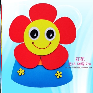 开满鲜花的小路头饰鼹鼠头套儿童表演道具帽子幼儿园演出新款头饰