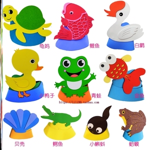 小天鹅头饰表演节目道具动物帽子白鹅面具儿童幼儿园排练表演头套