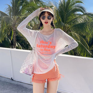 胖mm大码泳衣女比基尼性感大胸聚b拢泡温泉高腰遮肉显瘦分体三件