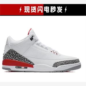 Air Jordan 3 AJ3 飓风白红白水泥爆裂纹男女 136064-116