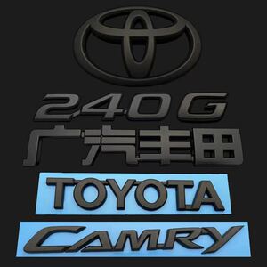 适用于广汽丰田凯美瑞改装黑色车标camry英文toyota后尾箱标志贴