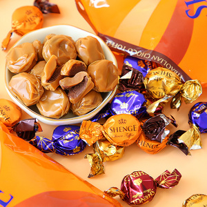 伊妙太妃糖牛奶巧克力夹心软糖500g结婚喜糖糖