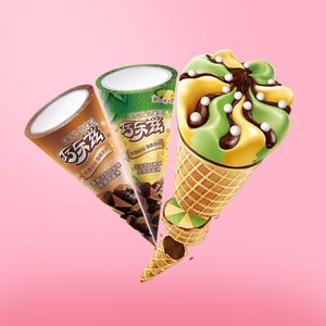 伊利巧乐兹脆筒冰淇淋巧克力冷饮冰激凌抹茶甜筒整箱批发73g*3支