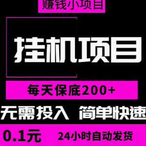 赚钱小项目手机电脑挂机全自动知识付费副业赚钱项目游戏搬砖课程