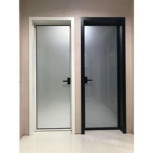 新极简钛镁铝合金长虹玻璃门卫生间厨房门厕所门细框窄边框平开门