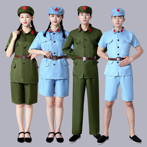 成人儿童红军演出服装八路军军装新四军话剧表演服解放军抗战服装