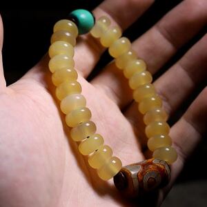西藏天然山羊角手链羊角佛珠手串男民族风饰品玛瑙礼物女情侣款