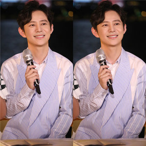 快乐大本营何炅同款条纹拼接衬衫长袖翻领开衫韩版宽松休闲男女款