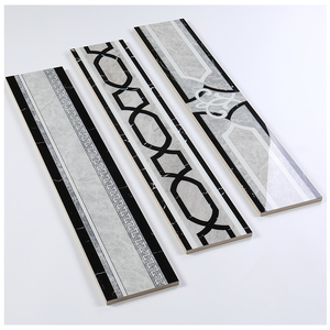 仿水刀波导线简约现代客厅瓷砖z拼花地砖大理石门槛石微晶石踢脚