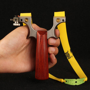 钛合金数控惊魂弹弓 扁皮免绑竞技一体快压免绑木柄钛合金惊魂