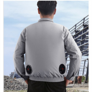 夏日户外上班服降温空调服制冷风扇衣服工地建筑工人防晒工作服.