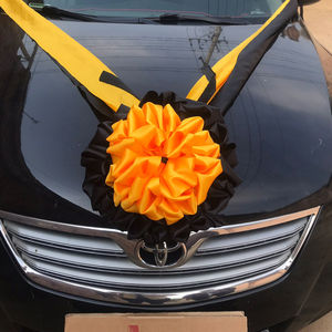 闪光绸缎布灵车花殡仪车花加长加大黑白车头花白事殡葬灵堂布置花