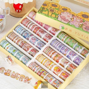 做手帐本的东西100卷手帐胶带亮肆手账本贴纸便宜古风人物手帐胶