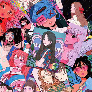 人物换装手帐diy贴纸卡通ins少女心手账素材咕卡咕盘小清新复古风日系