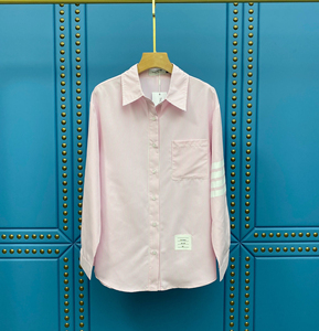 tb 2022春夏新款条纹四道杠宽松版型长袖衬衫学院风休闲百搭上衣