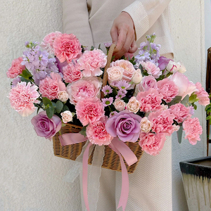 00瑞林林包装淘宝透明亚克力水晶手提花盒花篮母亲节520鲜花插花