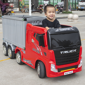 卡车头儿童电动汽车四轮遥控集装箱大货车小孩半挂车玩具车可坐人