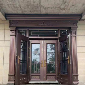 帝诺家锌合金别墅大门双开门新中式庭院门农村堂屋门入户门铸铝门