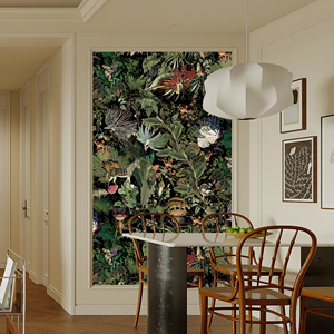 意式复古轻奢动物壁纸客厅卧室背景墙纸现代法式酒店民宿艺术墙布