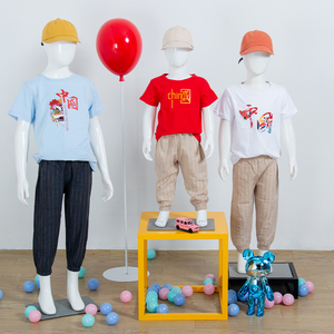 服装店模特道具儿童男女全身童装橱窗亮白宝宝塑料模特假人展示架