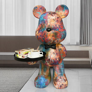 创意玩偶暴力熊大型落地摆件乔迁新居礼品客厅迎宾收纳托盘软装饰