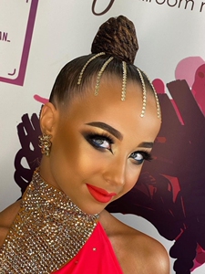 拉丁舞头饰钻国标舞比赛钻条树脂专业黑池盘发亮钻自粘摩登舞发饰