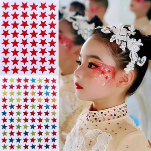 儿童节舞台表演妆星星脸贴红色金色彩色五角星学生奖励表扬贴纸