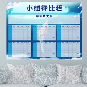 小组评比栏墙贴中学生班级教室竞赛评价表学习小组分组积分榜