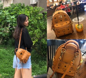 mcm新款小号中号斜挎超迷你mini小书包双肩包背包单肩包印花女包