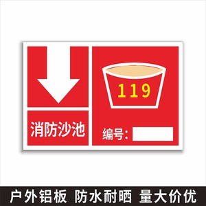 消防沙池标识牌 卸油口指示牌 消防沙标牌加油站标志牌消防沙箱警