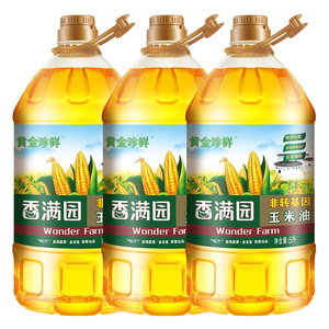 香满园黄金珍鲜玉米油5L-3桶非转基因食用油炒菜油