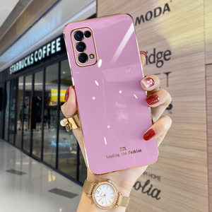 opporeno5手机壳男女纯色保护套pegm00镜头全包防摔reno5电镀直边高级