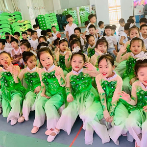 新款儿童女童茉莉花秧歌舞古典舞演出服少儿民族扇子伞舞蹈服飘逸