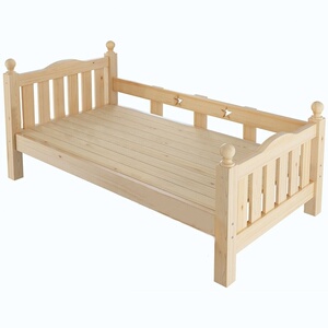 纯实木简易婴儿童床拼接床带抽屉延边床加宽增宽分床y带护栏小床