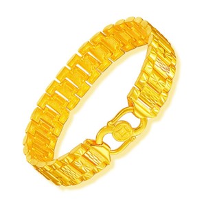 香港999真金手表链男士手链手腕表大金链时尚潮流送父亲节礼佳品