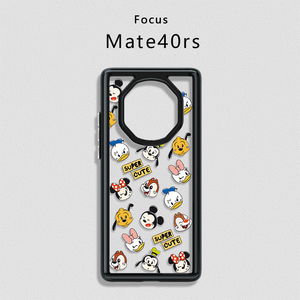 适用于华为mate40rs保时捷手机壳典藏版透明原创卡通贴纸全包新款女