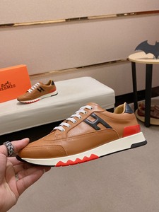 专柜hermés/爱马仕男鞋真皮单鞋子休闲运动老爹鞋子百搭logo网面